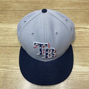 Tampa Bay Rays New Era Cap 59Fifty Size 7 7/8 Fitted Hat Flag Logo NWOT